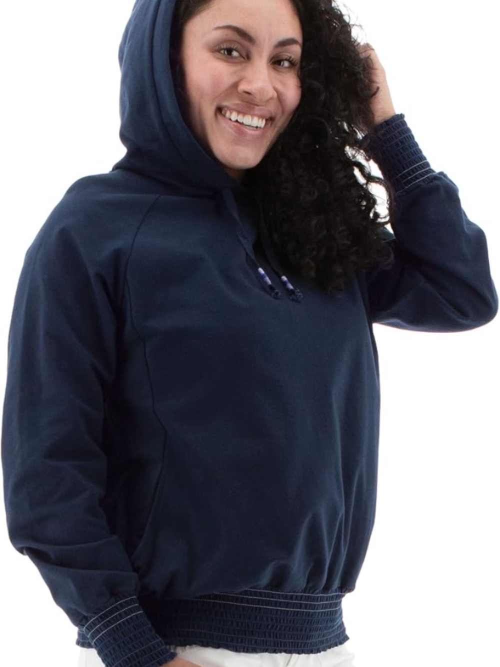 Aventura Women's Nevis Hoodie Organic Cotton Raglan Sleeve UPF 25+ Embroidered S